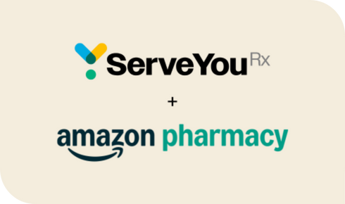 Serve You Rx and Amazon logos